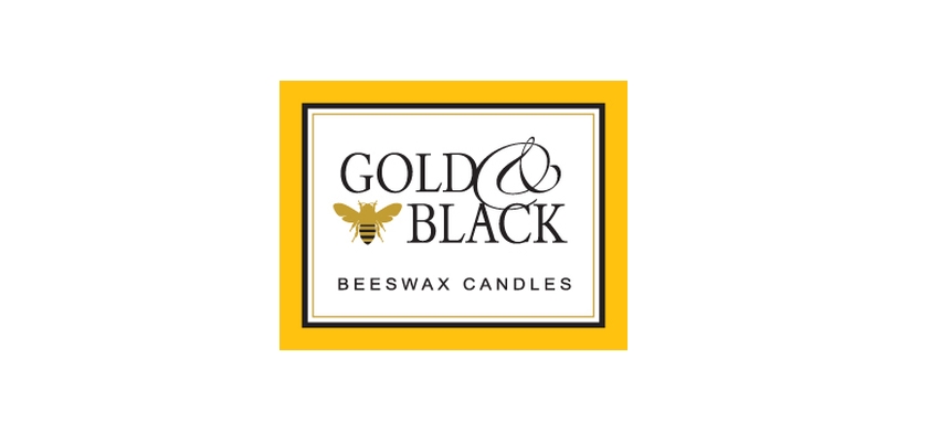 Gold & Black Beeswax Candles