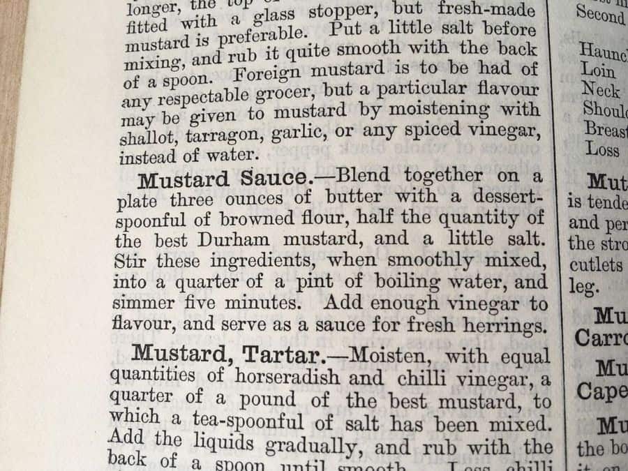 Durham Mustard Recipe from 1880s