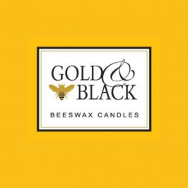 Gold and Black Beeswax candles