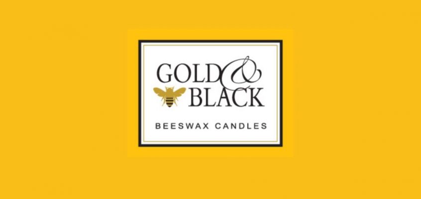 Gold & Black Beeswax Candles