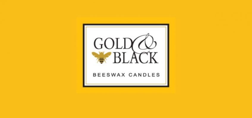Gold and Black Beeswax candles