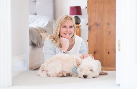 In Your Dog House gifts founder Elaine with Rupert