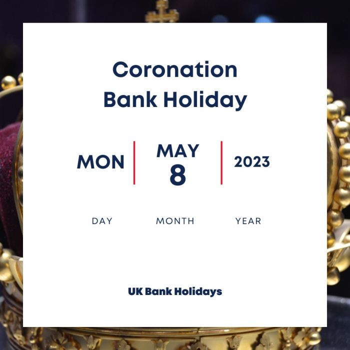 King Charles Coronation Bank Holiday 2023